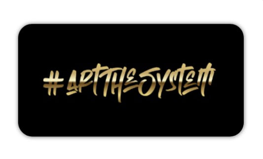 #ArtTheSystem™ in horizontal gold gradient against a black background.